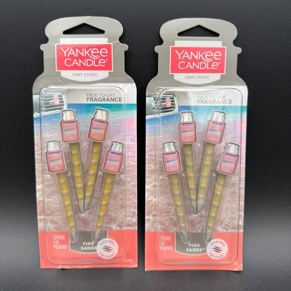 Yankee Candle‎ Vent Sticks Pink Sands Car Air Freshener Two Packs
